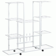 Helloshop26 - Jardinière avec roues design modulable salon jardin 94 x 24 x 91 cm en fer blanc 02_0047088 - blanc 3000234588180