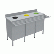 ITALCONCEPT L2G Meuble De Tri Inox 304, 3 Portes, Avec, 900 x 1800 x 600mm - 3616350138446