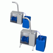 Lave-chaussures et sabots sur pieds - Construction inox robuste avec brosse rotative et doseur de produit lessiviel Lave-chaussures et sabots sur pieds - Construction inox robuste avec brosse rotative et doseur de produit lessiviel