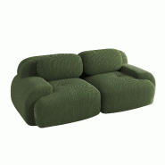 Merax canapé modulable en corde 2 places, canapé nuage sans cadre, près du sol avec assise profonde, doux et confortable, antidérapant, vert - ver
