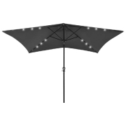 PARASOL AVEC LED ET MÂT EN ACIER 2 X 3 M ANTHRACITE 02_0008066 PARASOL AVEC LED ET MÂT EN ACIER 2 X 3 M ANTHRACITE 02_0008066