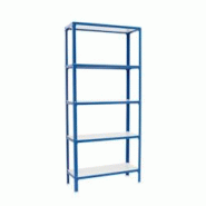 PROREGAL Étagère de vie LIVING KOALA WOOD avec 5 étagères | HxLxP 180x100x30cm | Charge du compartiment 150kg | Bleu/Blanc - bleu métal RS104-06 PROREGAL Étagère de vie LIVING KOALA WOOD avec 5 étagères | HxLxP 180x100x30cm | Charge du compartiment 150kg | Bleu/Blanc - bleu métal RS104-06