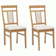 VidaXL Chaise de salle à manger 2 pcs Naturel et clair Modèle Atlas Essence - 42020509