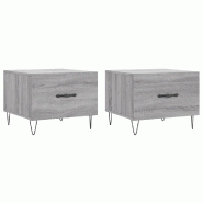 VidaXL Tables basses 2 pcs sonoma gris 50x50x40 cm bois d'ingénierie Modèle Aero Panorama Vent - 829393