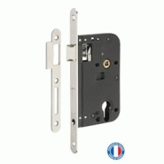 Boitier de serrure encastrable à cylindre pour porte d'entrée, axe 60mm, bouts ronds, nickelé - THIRARD - gris 3150260193961 Boitier de serrure encastrable à cylindre pour porte d'entrée, axe 60mm, bouts ronds, nickelé - THIRARD - gris 3150260193961