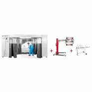 Cabine de peinture mobile avec sÉcheur de peinture infrarouge 3300w + support rotatif mw-tools msc3600pack1