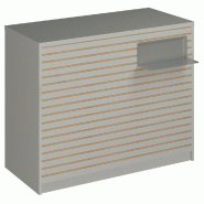 Comptoir Vertigo H T03 nat. Spl.Droit L120cm 2tabl.Couliss.4tab.Amovib.Blancma