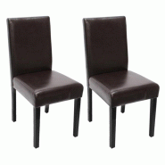 Décoshop26 - Lot de 2 chaises de salle à manger synthétique marron pieds foncés CDS04039 - marron 3000073411403