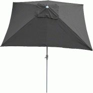 Décoshop26 - Parasol de jardin 2x3m rectangulaire inclinable polyester/aluminium 4,5kg anthracite 04_0003889 - aluminium 3000535632698
