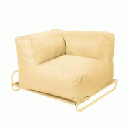Fauteuil d'angle salon de jardin modulable et structure jaune clair - jaune polyester 115346