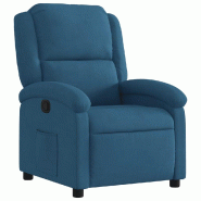 Fauteuil inclinable bleu velours Modèle Quervior - 371807