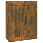 Helloshop26 - Armoire murale suspendue chêne fumé 69,5 x 32,5 x 90 cm optimisation espace rangement moderne en bois d'ingénierie 02_0048323 - méta