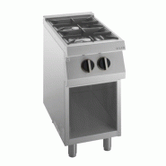 KBS Gastrotechnik KBS Cuisinière à gaz 2 brûleurs 2x 6,0Kw Soubassement ouvert 400 x730 x900 mm 12 kW inox - 10421401