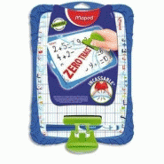 Maped kit ardoise blanche incassable + feutre et effaceur - double face grds carreaux - plusieurs coloris