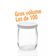 Pack pro : lot de 100 pots de yaourt 143 ml (125 grammes) capsules non comprises