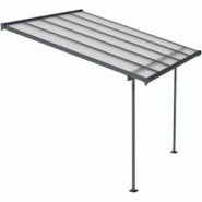 Pergola à adosser en aluminium gris et polycarbonate Sierra 3 x 3 m Canopia By Palram - gris 7290108130294 Pergola à adosser en aluminium gris et polycarbonate Sierra 3 x 3 m Canopia By Palram - gris 7290108130294