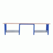 PROREGAL Etabli BUFFALO WOOD | HxLxP 86,5x300x75cm | Capacité de Charge 1000kg | Bleu - bleu métal PR_RS157-96 PROREGAL Etabli BUFFALO WOOD | HxLxP 86,5x300x75cm | Capacité de Charge 1000kg | Bleu - bleu métal PR_RS157-96