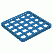 Réhausse casier de lavage 25 compartiments polypropylène 50x50x4,5 cm bleu