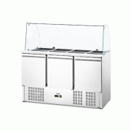 Royal Catering - Royal Catering RCLK-W368 Saladette Réfrigérée Professionnelle Sur Pied 3 Portes Table Meuble Inox (Volume : 368 l, x cm, Plage de