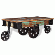 VidaXL Table basse Bois de récupération 90x45x35 cm Modèle Atlas Focus Pro - 243980XL