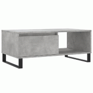 VidaXL Table basse Gris béton 90x50x36,5 cm Bois d'ingénierie Modèle Flex Jardin Élite - 830576