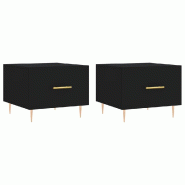 VidaXL Tables basses 2 pcs noir 50x50x40 cm bois d'ingénierie Modèle Aero Terrasse Élite - 829367