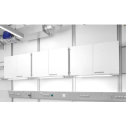 Armoire suspendue de laboratoire avec portes vitrées battantes ou coulissantes