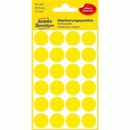 Avery Zweckform Etui de 96 pastilles adhésives, diamètre 18 mm, coloris jaune (4 feuilles / cdt) - jaune 3007