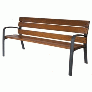 Banc public en bois exotique - CDIRECT-PRO Modo - 6 lames, 1.80 m ou 3 m, avec piètement en fonte ductile Banc public en bois exotique - CDIRECT-PRO Modo - 6 lames, 1.80 m ou 3 m, avec piètement en fonte ductile