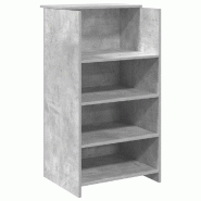 Bureau de réception gris béton 55x50x103,5 cm bois d'ingénierie Modèle Vega Élite - 8721158658555