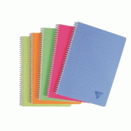 Clairefontaine Lot de 5 Cahier Linicolor Fresh A4, 180p./90 feuilles 90 g/m² reliure intégrale, couv. Polypro assortis, ligné + marge - multicolore