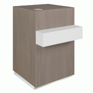 Comptoir Cage noyer foncé repose sac blanc 1 tiroir 1 tablette 60x60/76x93cm