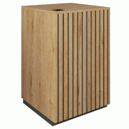 Comptoir Vertigo T03 avec tiroir MDF noir et chêne clair 60x60x93cm