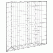 Helloshop26 - Jardinière lit surélevé plantes fleurs jardin à gabion en trapèze acier galvanisé 100 x 20 x 100 cm 02_0001320 - acier 3000076911535