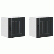 Helloshop26 - Lot de 2 armoires murales modernes et épurées 40 x 31 x 40 cm en bois d'ingénierie noir 02_0053906 - noir Bois massif 3000238194349