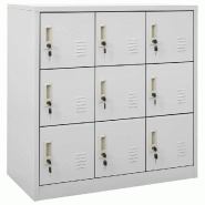 Helloshop26 - Lot de 5 armoires à casiers modernes 90 x 45 x 92 cm avec serrures et grand espace de rangement en acier gris clair 02_0055168 - gris a