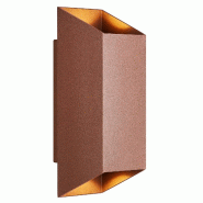 Nordlux Applique murale NICO Square 22 Aluminium Couleur rouille, H.23.5 - IP54 - GU10 / Extérieur - rouge 5704924010934