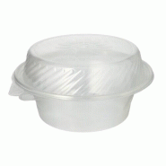 Papstar 25 Bols à salade et pour traiteur avec couvercle à charnière PP rond 1400 ml 11 cm x 22 cm x 21,5 cm - transparent plastique polypropylène