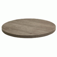 Plateau rond de table d'intérieur Tavola Ø110cm stratifié chêne fumé