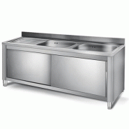 Plonge sur portes coulissantes - acier inoxydable - plusieurs modèles disponibles - dimensions de cuve 500x400x250 mm Plonge sur portes coulissantes - acier inoxydable - plusieurs modèles disponibles - dimensions de cuve 500x400x250 mm