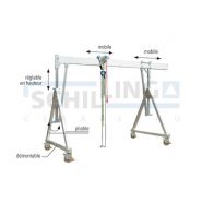 Portiques de levage en aluminium mobile sous charge - schilling - 1.000 kg et 1.500 kg