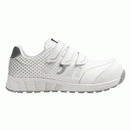 Safety Jogger - Chaussures de sécurité basses antidérapantes larges avec fermeture velcro PACCOS blanc S1PS #ffffff Taille 37 - 37 matière synthé