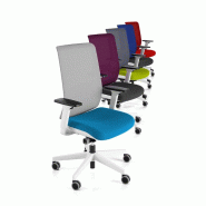 Siège de bureau Wi-Max finition blanc avec dossier résille de couleur - SOKOA - Noir, Bleu, Oui, Non, Non_0