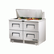Table de préparation réfrigérée positive 18 bacs GN 1/6 4 tiroirs 501L True