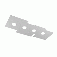 Top light Plafonnier rectangulaire Toplight 4 lumières Plate avec douille GX53, structure grise, design moderne 86x37x3cm - gris 8056039149762