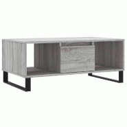 VidaXL Table basse Sonoma gris 90x50x36,5 cm Bois d'ingénierie Modèle Flex Panorama Urban - 830602