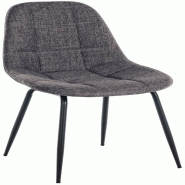 CLP Chaise de salle à manger Tom avec Pieds en métal noir Gris clair/Tissu - gris textile 321176