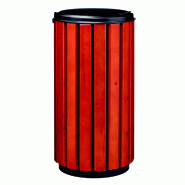 Corbeille à poser ou à fixer zeno protec- 80l - lattes bois / avec couvercle plein- tête et corps en acier galvanisé poudre gris manganese Corbeille à poser ou à fixer zeno protec- 80l - lattes bois / avec couvercle plein- tête et corps en acier galvanisé poudre gris manganese
