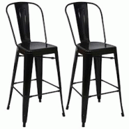 Décoshop26 - Lot de 2 tabourets de bar design industriel métallique noir dossier haut 04_0000109 - noir 3000251198980 Décoshop26 - Lot de 2 tabourets de bar design industriel métallique noir dossier haut 04_0000109 - noir 3000251198980