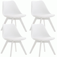 Décoshop26 - Lot de 4 chaises de salle à manger cuisine design moderne synthétique blanc 10_0001383 - blanc 3000675469604